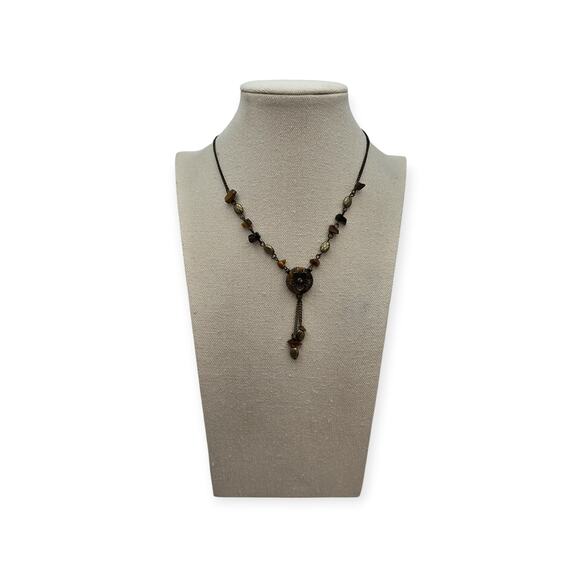 Bronze Floral Pendant Necklace – Boho Witchy Dark Academia – Vintage Revival - Picture 8 of 8